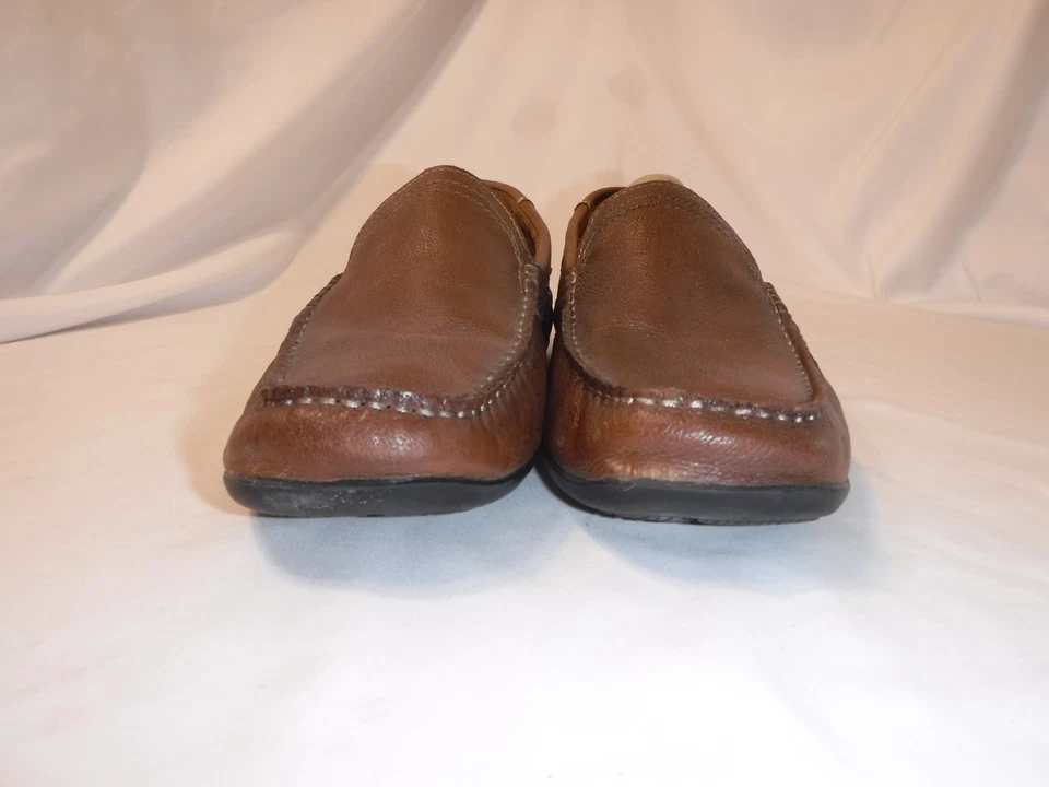 Mocasines de conducción sin cordones de cuero marrón CHAPS zapatos cómodos para hombre talla 9,5 Foto 3 de 4