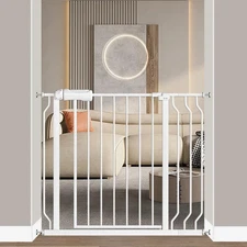 Baby Gate for Doorways, Stairs, 34-38.5" Wide, Pressure Mounted, White👶