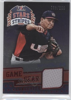 2015 Panini Stars and Stripes Game Gear Longevity Ruby /299 Raymond Gil #83 2x3
