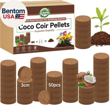 50Pcs Organic Coconut Coir Pellets Soil for Seed Starter, 30Mm Compressed Coco C