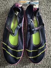 NWT Speedo Women's Surf Strider Water Shoes - Navy Blue Large 4/5