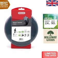Star Cross-Section Strimmer Line 2.4mm x 90m - Heavy-Duty & Weather-Resistant 0.31 per metre