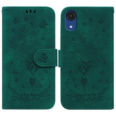 Für Samsung Galaxy A03 CORE CORE BUNFLY ROSE ENDOSED KETTO LEDER (GRÜN)
