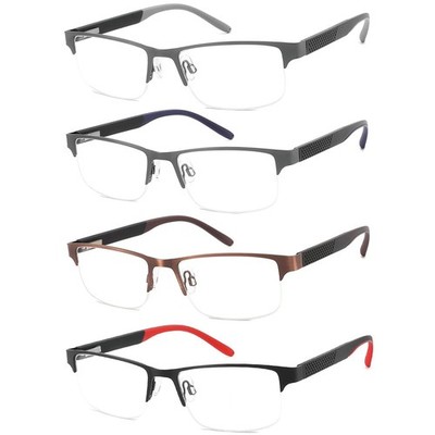 4 Pack Reading Glasses for Men, Blue Light Blocking Computer Readers, Anti UV...