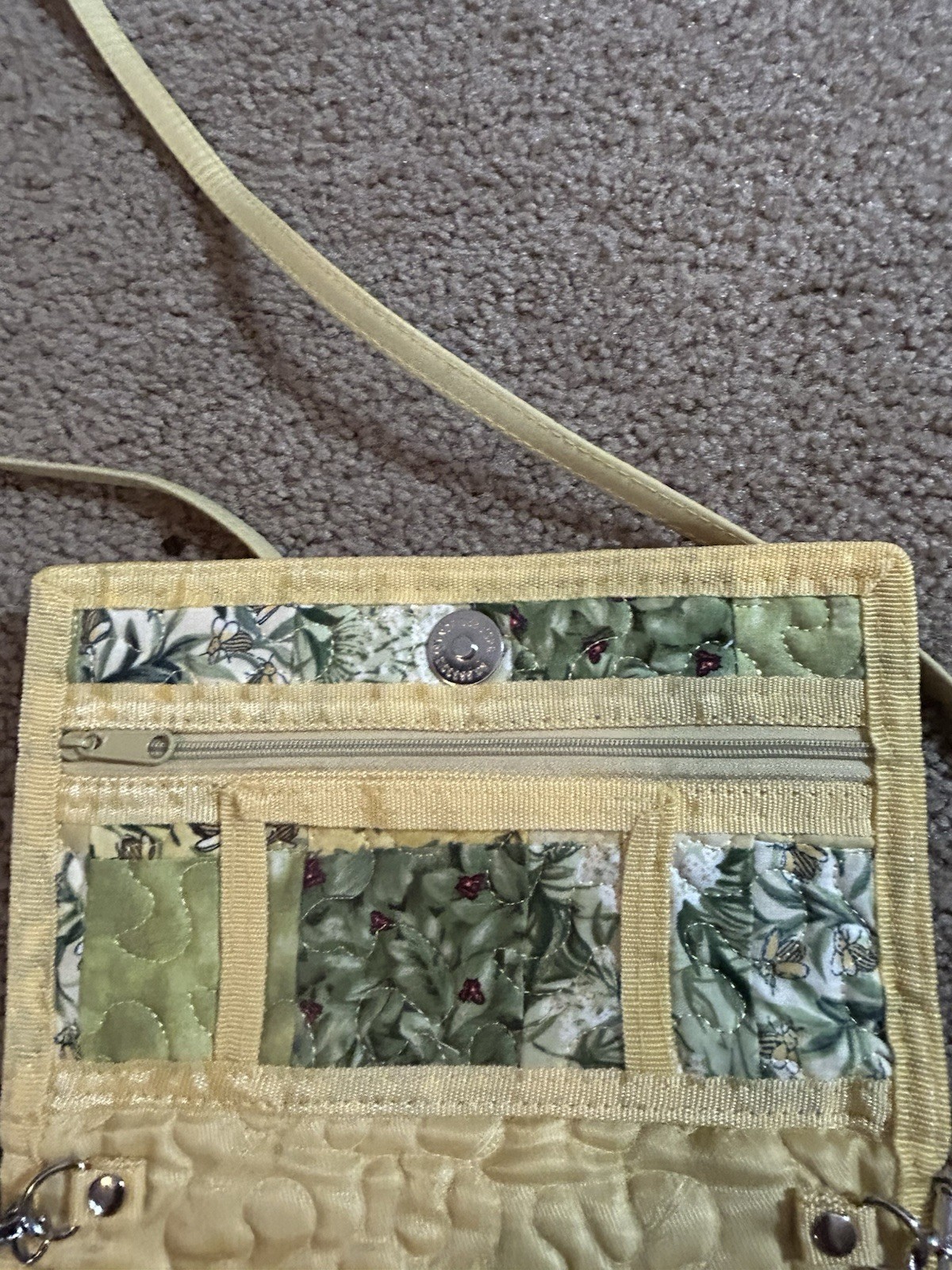 Donna Sharp Quilted Patch Work Yellow Crossbody T… - image 5