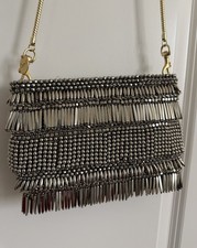 Clare V Estelle Waterfall Bag Silver Beads SU...