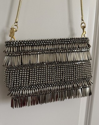 Clare V Estelle Waterfall Bag Silver Beads SUPER RARE $365 *no strap