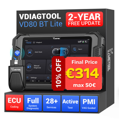 VD80BT Lite Full System OBD2 Scanner Diagnosewerkzeug Bidirektionale ECU Kodieru