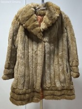 Vintage Passport Women's Size L Brown Faux Fur Coat Pre-Owned