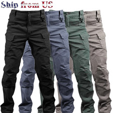 Mens Cargo Pants Tactical Waterproof Work Pants Outdoor Hiking Combat Trousers