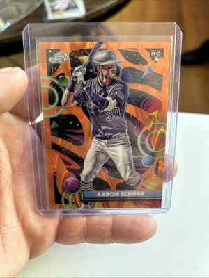 2025 Topps Cosmic Chrome - Aaron Schunk #172 Orange Galactic Refractor /25 (RC)
