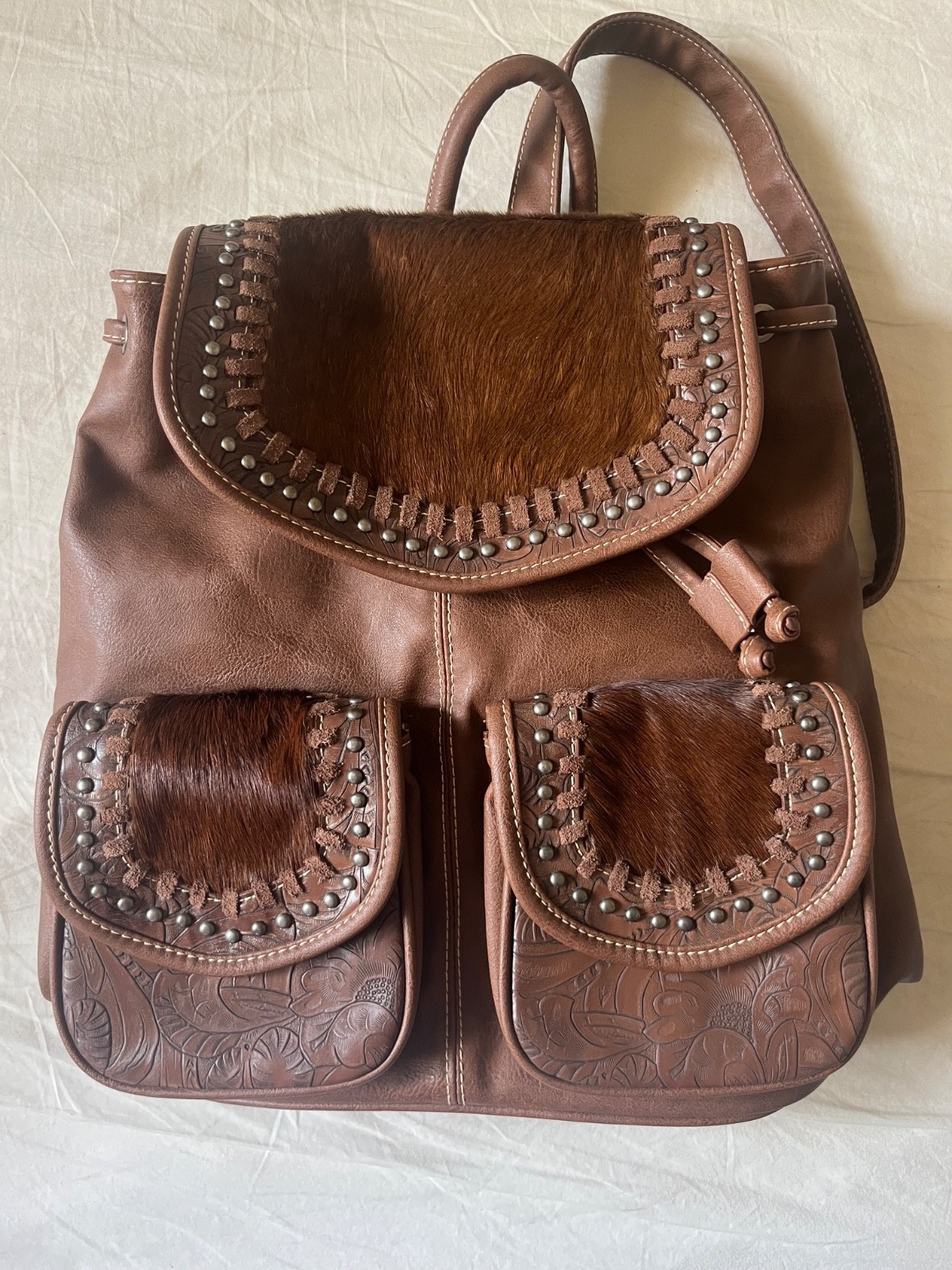 Trinity Ranch Backpack Western + Tooled Leather L… - image 1