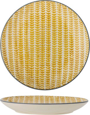 Bloomingville Maple Teller, Gelb, Steingut Speiseteller aus S Colour Code Yellow