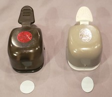 Qty 2 EK Success Paper Punches 3/4" Circle  3/4" Oval for Scrapbooking Crafts