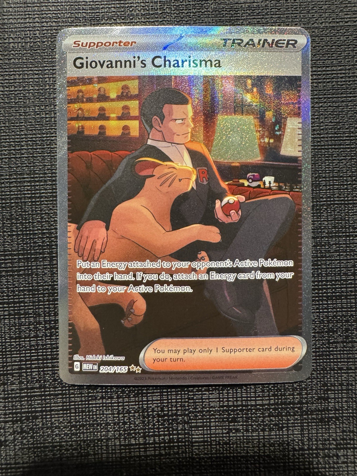 Pokémon TCG Giovanni’s Charisma 204/165 Scarlet & Violet 151 SIR Holo NM