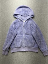 Hanna Andersson Hoodie Youth 12 150 cm Purple Sherpa Fleece Full Zip Oeko-Tex