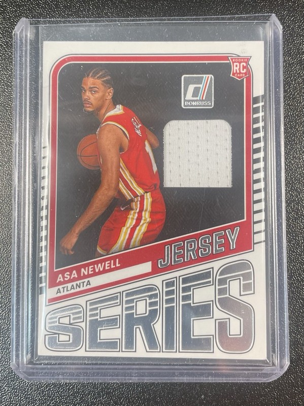 ASA NEWELL 2025-2026 DONRUSS JERSEY SERIES ROOKIE CARD ATLANTA HAWKS JS-ANH