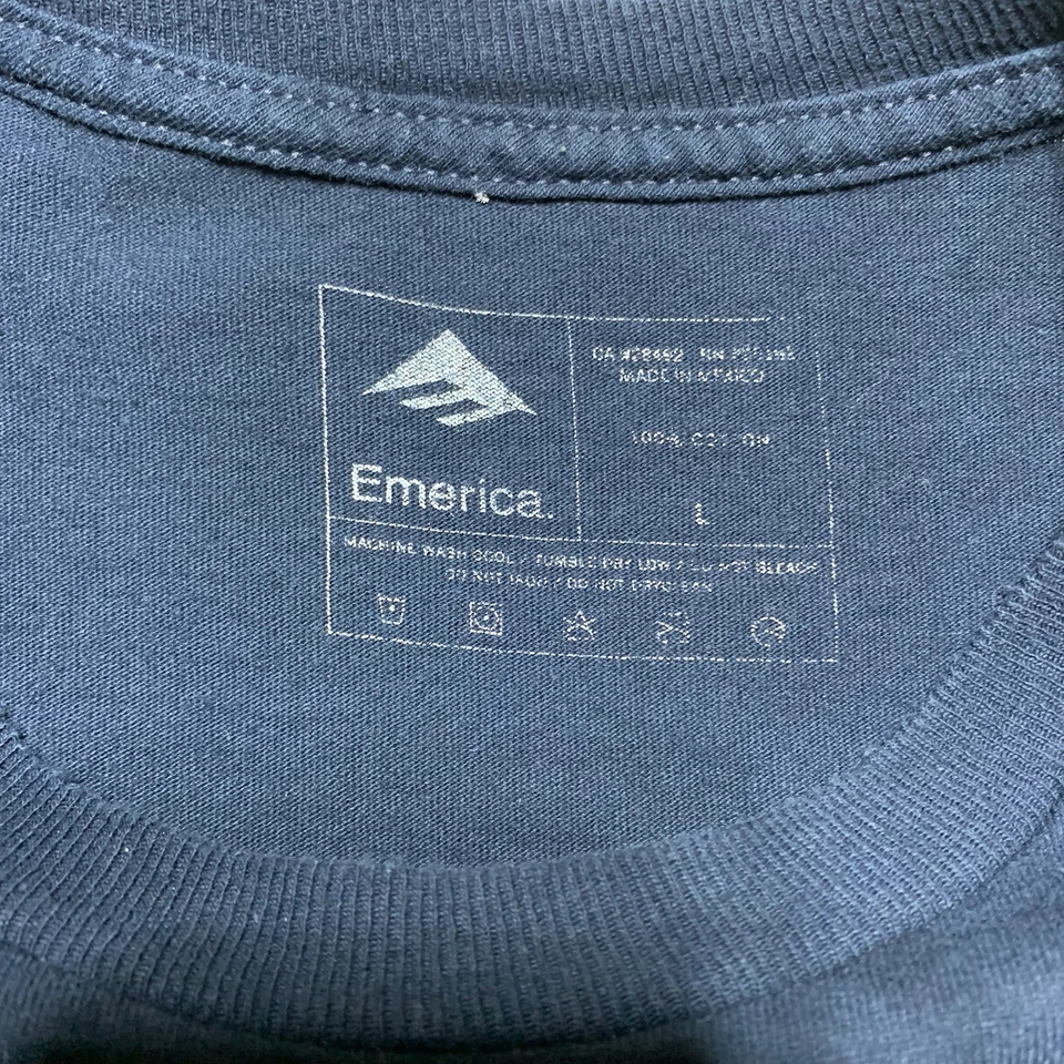 Camiseta Emerica Skateboard Logo Para Hombre Grande Azul Marino Oscuro Y2K Skate Surf Foto 4 de 4