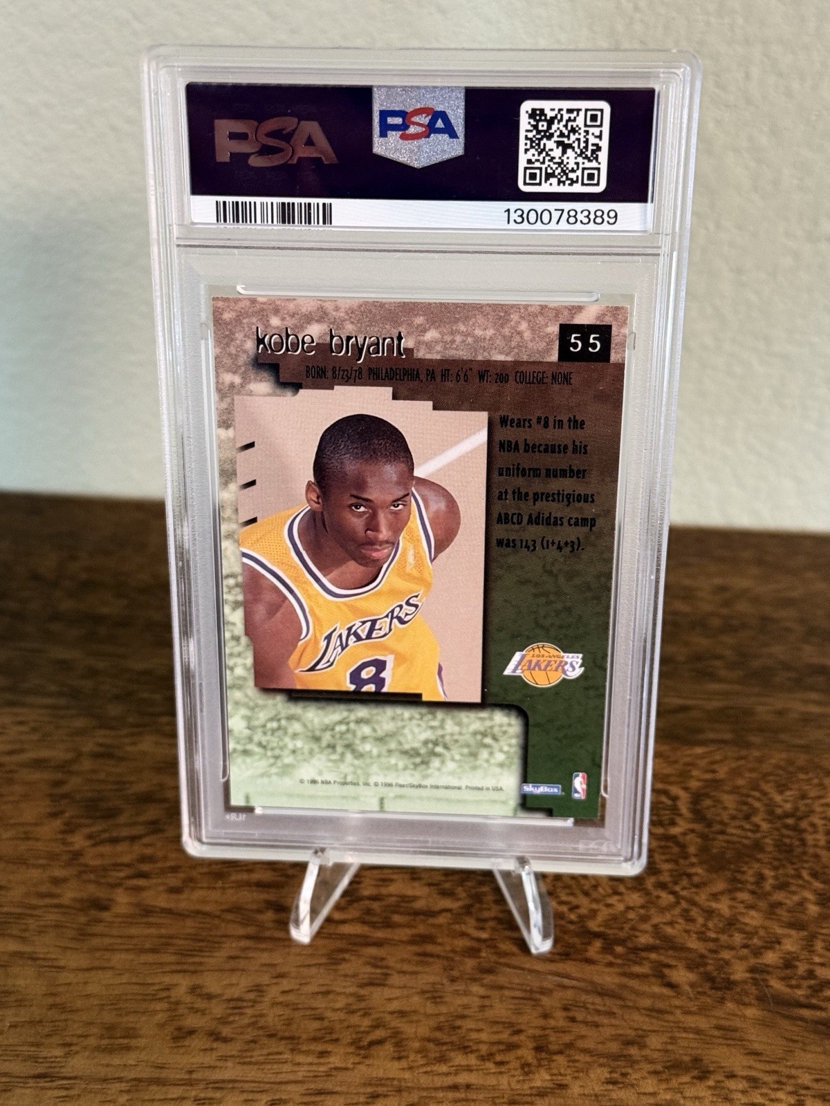 1996-97 Skybox Premium Kobe Bryant Lakers #55  PSA 9 view 3