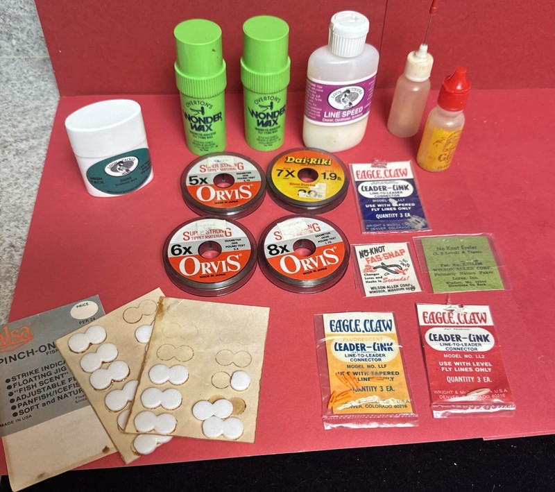 Assorted Fly Tying Items, Wonder Wax, Line Speed, Orvit Tipper Material + (SS)