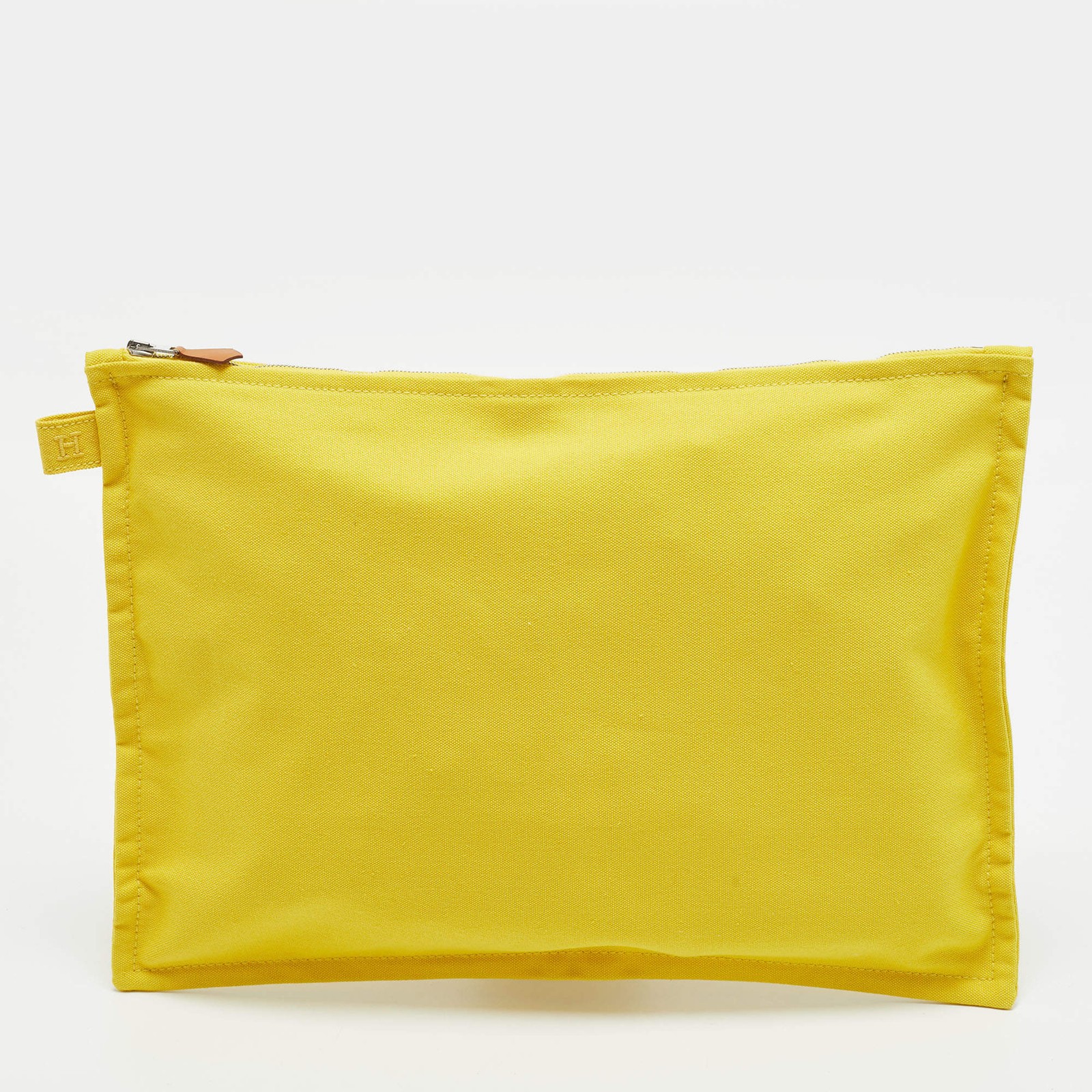 Hermes Bora Bora GM Yellow Canvas Pouch