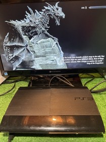 Sony PlayStation 3 PS3 Super Slim Game Console CECH-4001B Controllers Cables Box