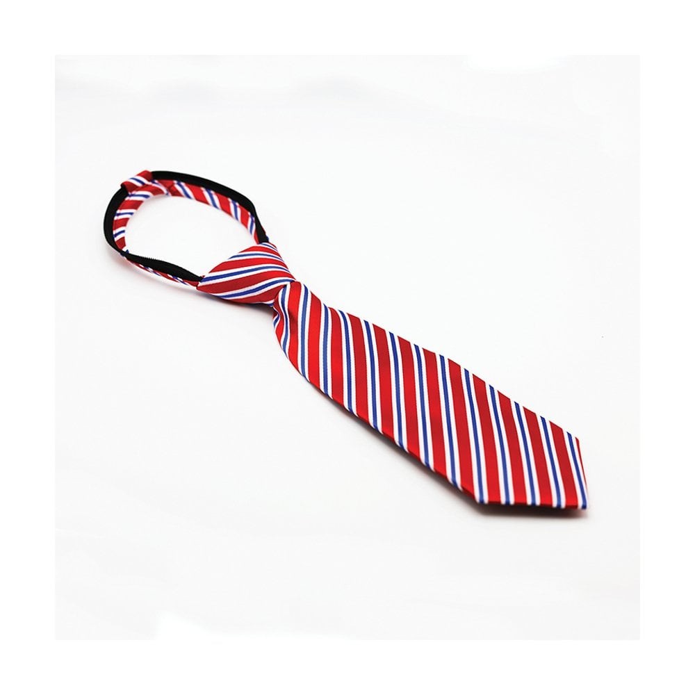 Equetech Junior Regent Stripe Ready-Tied Tie - Red/Navy | Equestrian | Showing