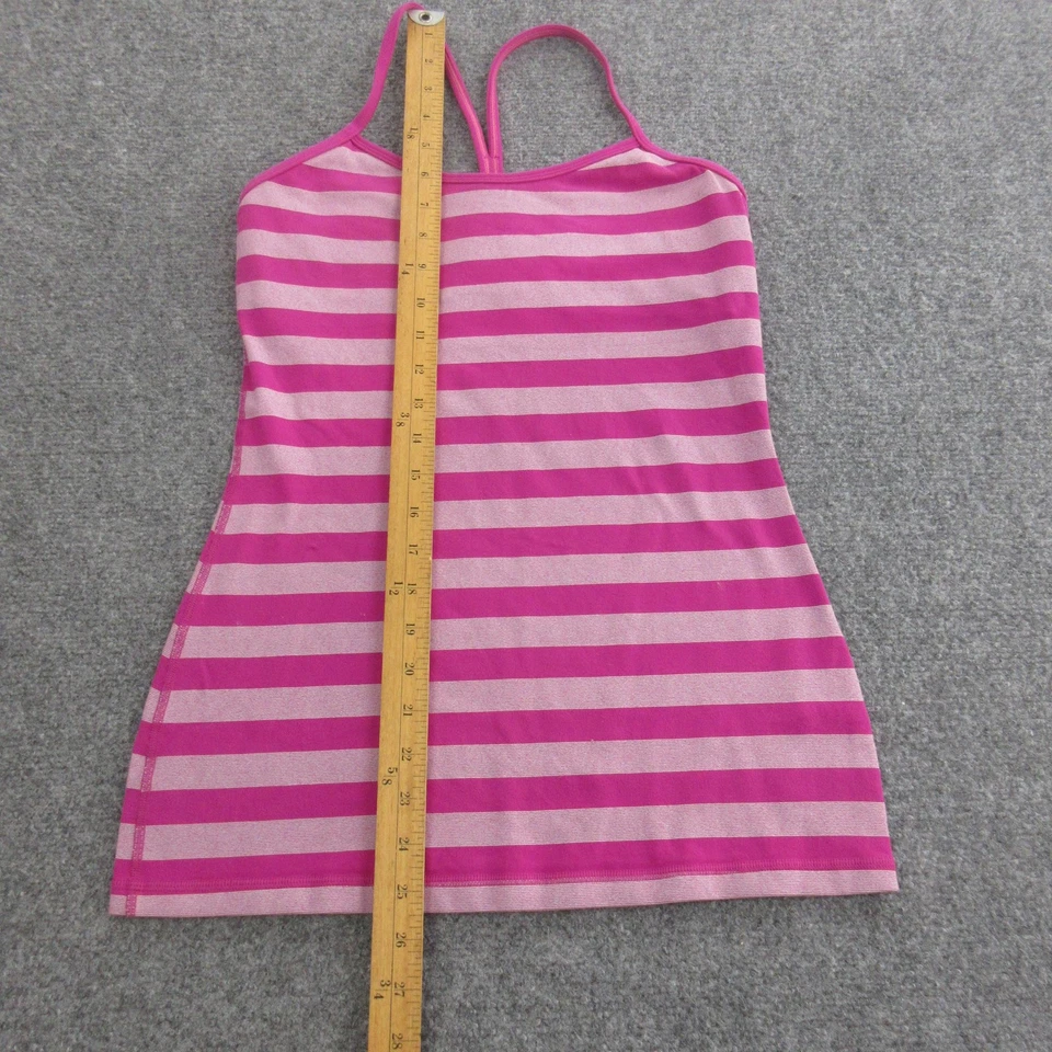 Camiseta sin mangas Lululemon para mujer 8 rayas rosas sujetador incorporado espalda deportiva yoga atlético Foto 2 de 4