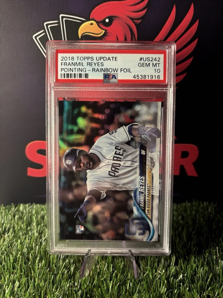 Franmil Reyes 2018 Padres RC Rookie Topps Update Rainbow Foil PSA 10 GEM MINT - Image 1 of 4