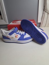Nike Court Borough Low FL PS Hook Loop Sneakers Floral Swoosh 3Y Blue/White