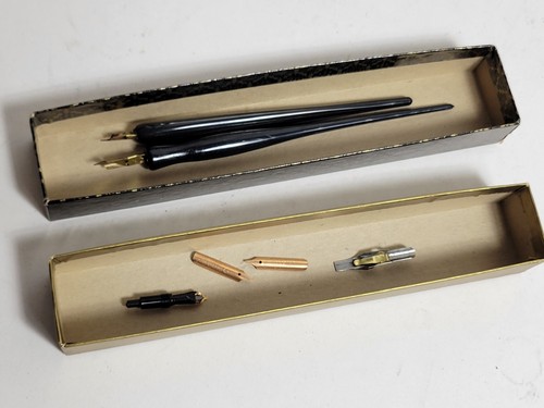 Vintage William Mitchell Italic 0285 Dip Pen Nib Lot Federal Super Point Box