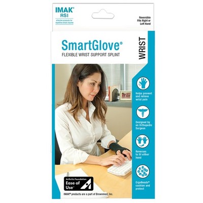 Brownmed IMAK RSI SmartGlove with Thumb Support Glove, Medium, Black
