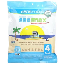 Organic Roasted Seaweed Wrapz™, Olive Oil & Sea Salt, 20 Large Sheets, 2.16 oz