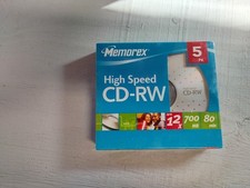 MEMOREX 5 PACK HIGH SPEED CD-RW - NEW SEALED - 12x - 700 mb - 80 min.