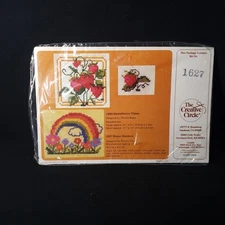 The Creative Circle 1627 HAPPY RAINBOW 3.25" x 2.5". Mini Kit 1983 Cross Stitch