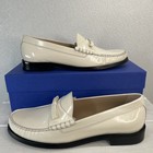 Stuart Weitzman Women's Size 8.5 B Lottie Bow Leather Cream Slip on Loafer — photo 4