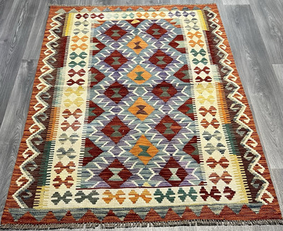 Vintage Kelim traditionell handgefertigt orientalisch Wolle Kelim 5 Fuß 10 Zoll x 3 Fuß 180 cm x 126 cm