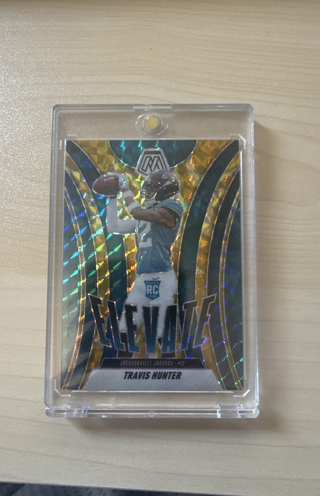 2025 Panini Mosaic - Elevate Travis Hunter #1 Reactive Yellow Mosaic Prizm...
