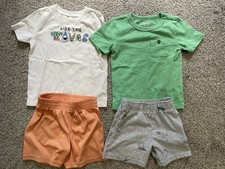 Toddler Boys Lot 2T Garanimals 2 Shirts, 2 Shorts Mix & Match Shark Theme