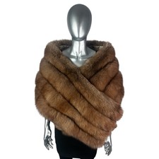 BROWN FOX Stole, Wrap, 70 L, Certified Vintage Fur w/Storage Bag