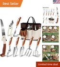 Garden Tool Set,10 Pcs Heavy Duty Gardening Hand Tool Kit for Women Aluminum ...