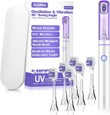 UV Sanitizing Electric Toothbrush 6 Heads Tra...