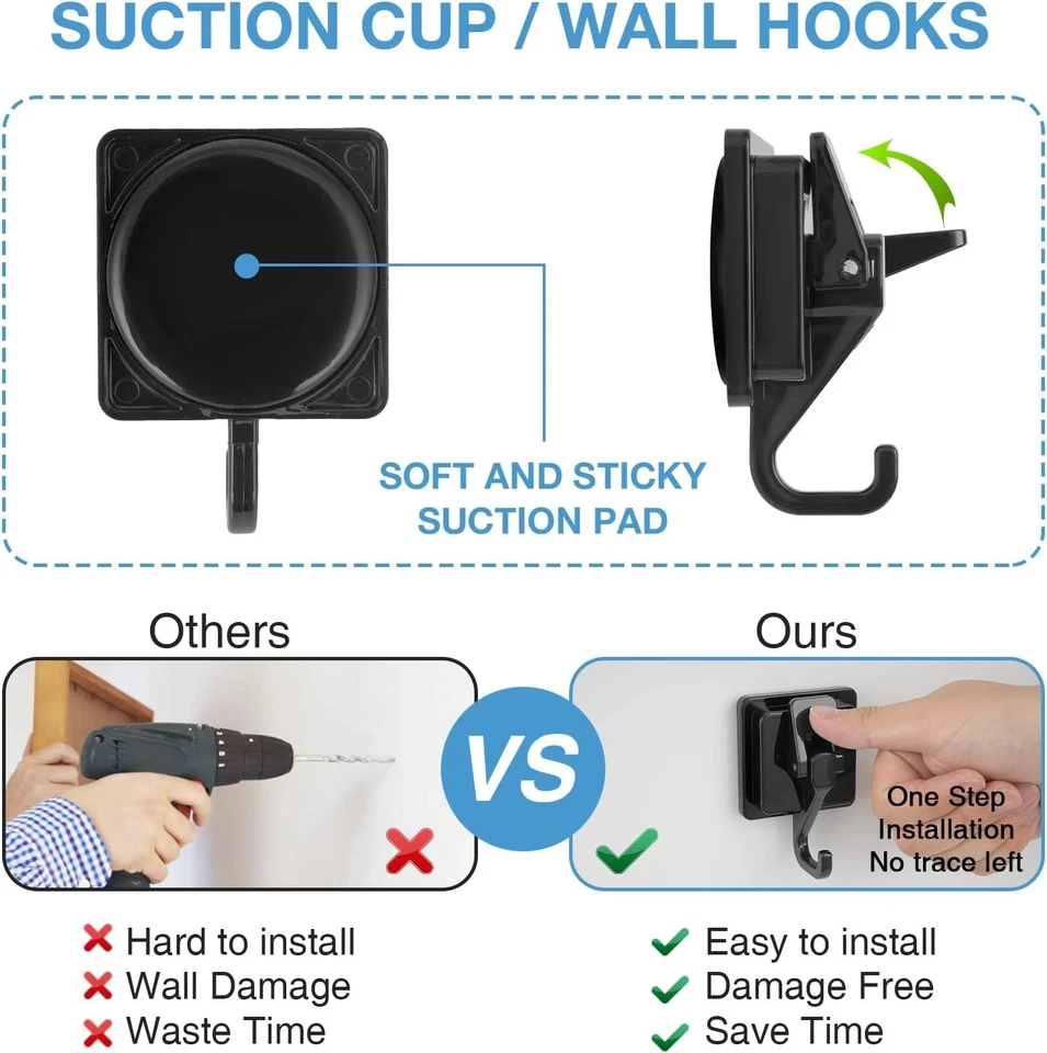 Gancho para taza de corona de vacío de alta resistencia, fácil de instalar y quitar, sin agujero perforado Foto 2 de 4