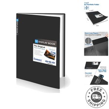 Art Portfolio Binder 11x17" - 60 Page Heavy Duty Plastic with Black Inner Sheets
