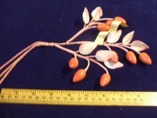 Vintage Millinery Flower Hat Pink Orange Glass 1" NF5B