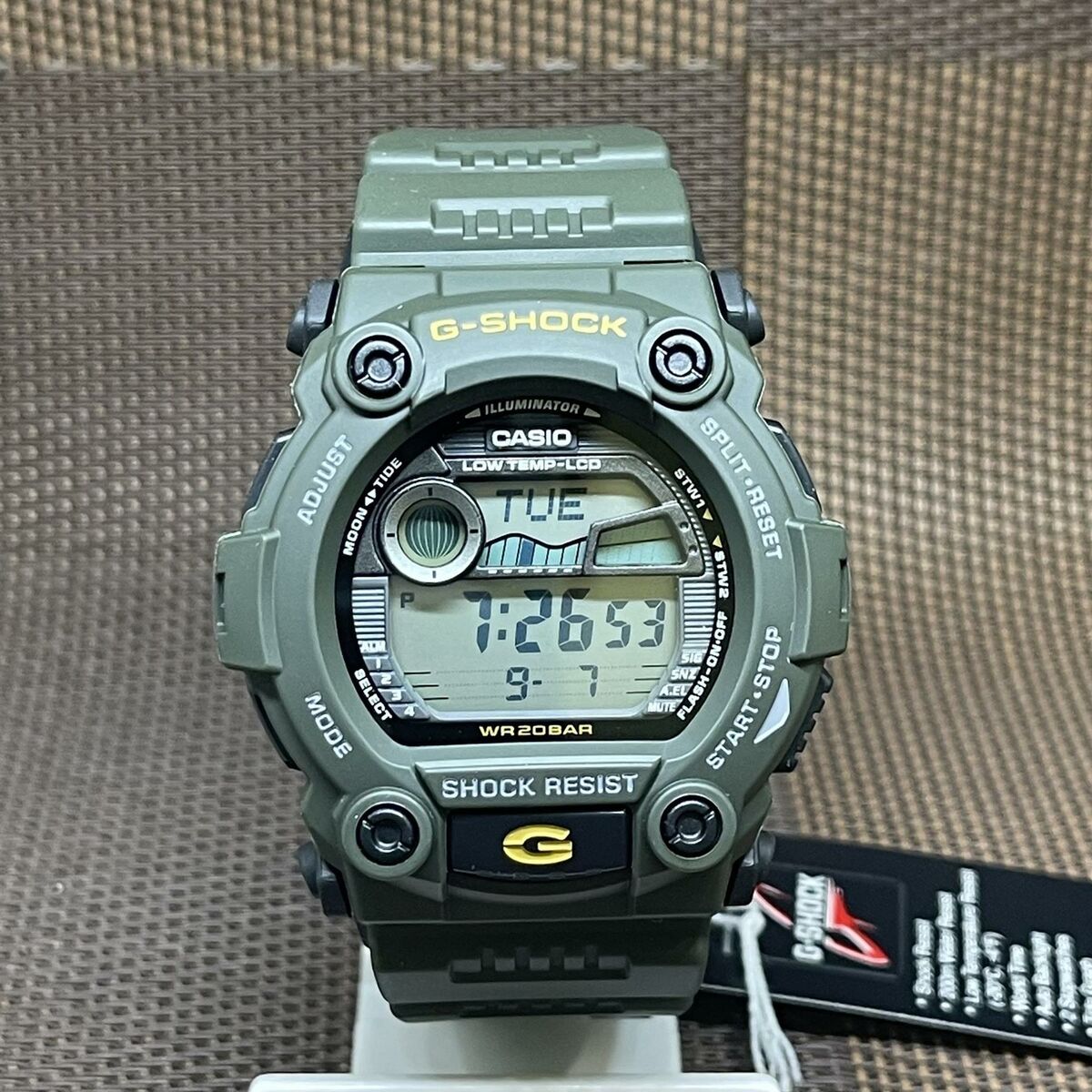 Casio G-Shock G-7900-3D Tide Graph Digital Green Resin Strap Alarm Men's Watch Casio G-Shock G-7900-3D Tide Graph Digital Green Resin Strap Alarm Men's Watch