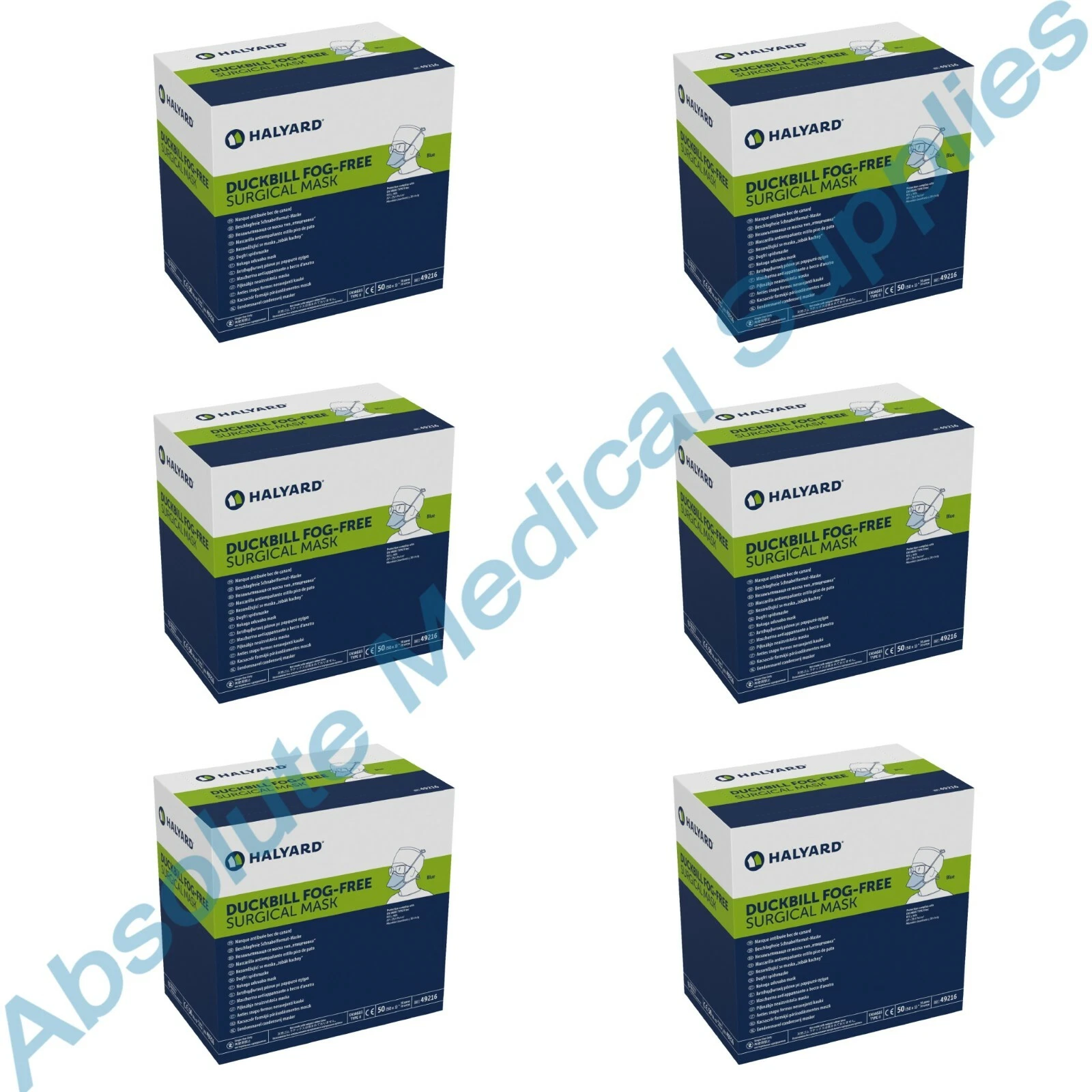 *300-Pieces* Halyard Duckbill Fog-Free Surgical Face Mask Blue 49216
Opens in a new window or tab