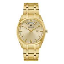 Bulova 97C115 Surveyor Gold Stainless Steel Men's Watch MSRP $450 / NEW W TAGS