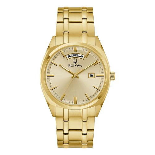 Bulova 97C115 Surveyor Gold Stainless Steel Men's Watch MSRP $450 / NEW W TAGS - Picture 1 of 12
