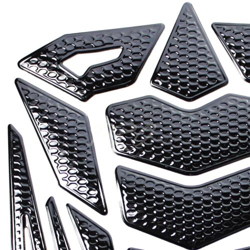 24 PIEZAS ALMOHADILLA PROTECTORA 3D PERSONALIZADA PARA TANQUE DE COMBUSTIBLE/GAS PEGATINA CALCOMANÍA PERFORADA BRILLO NEGRO - Imagen 2 de 4